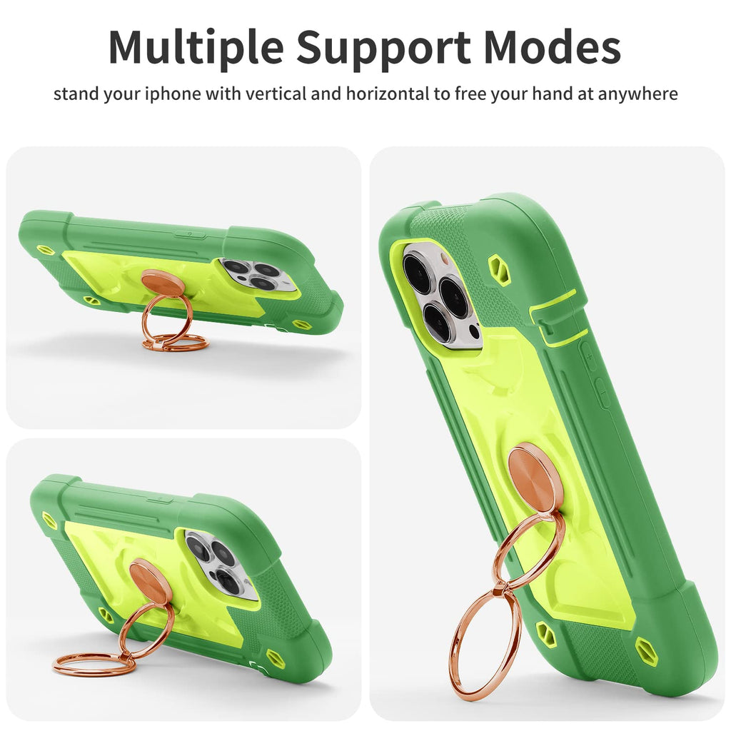Markill Compatible With Iphone 13 Pro Max Case 67 Inch With Ring Stand, Heavy-Duty Military Grade Shockproof Phone Cover With Ma