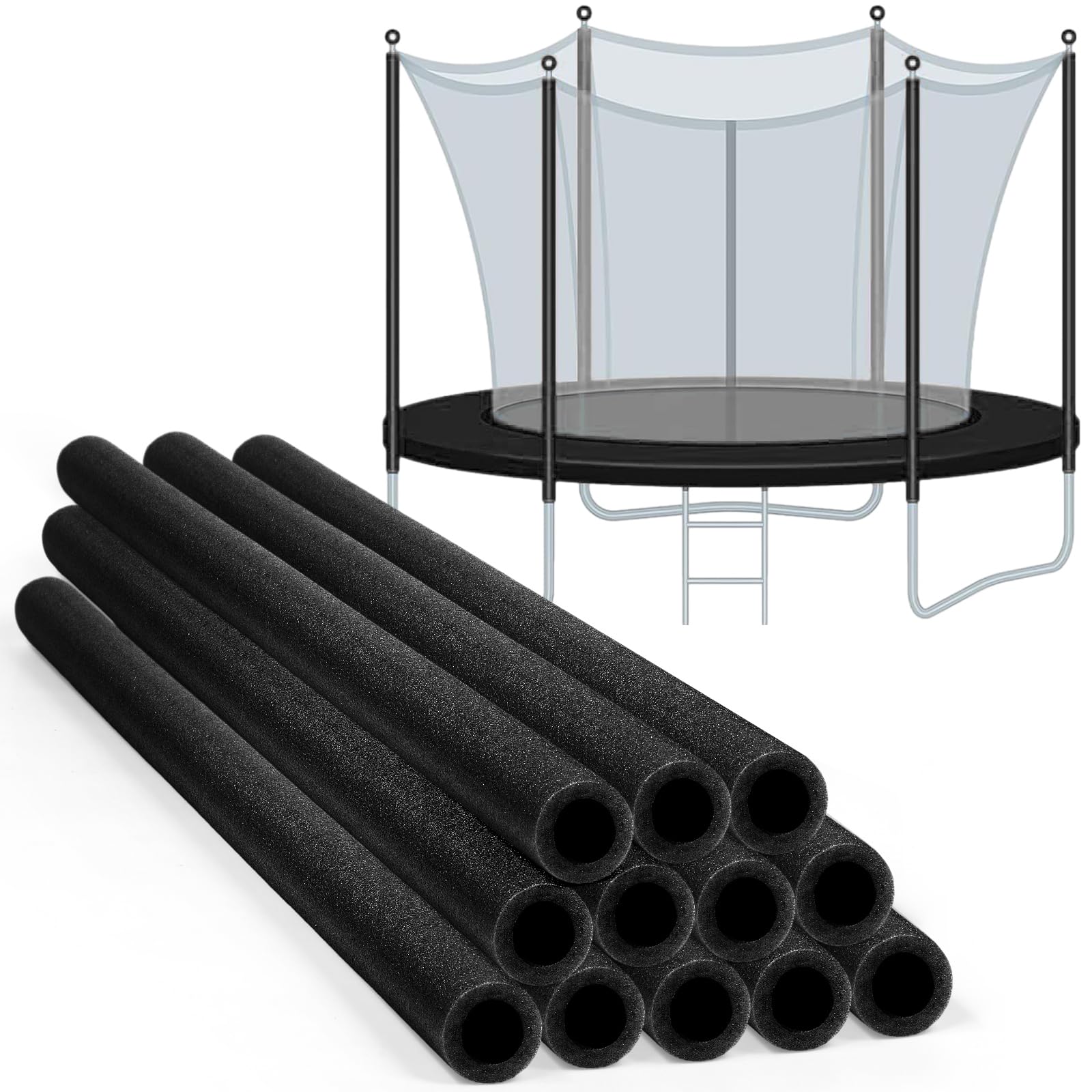 Gemscream 12 Pcs Trampoline Pole Foam Sleeve 35.4  Length 2026 Upgrade Materials Waterproof Trampoline Poles Cover Replacement f
