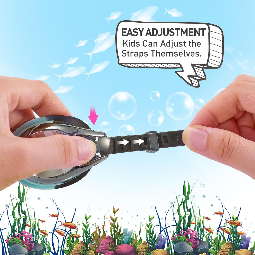 Aegend 2 Pack Kids Goggles, Swimming Goggles for Kids Age 4-16 Boys and Girls Youth, Anti-Fog Pool Goggles, White Blue & Blue Bl