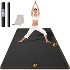 Cambivo Large Yoga Mat For Men And Women 1/3 & 1/4 Inch Thick, 72'' X 48'' Extra Wide Workout Mat, Exercise Fitness Tpe Mat For 