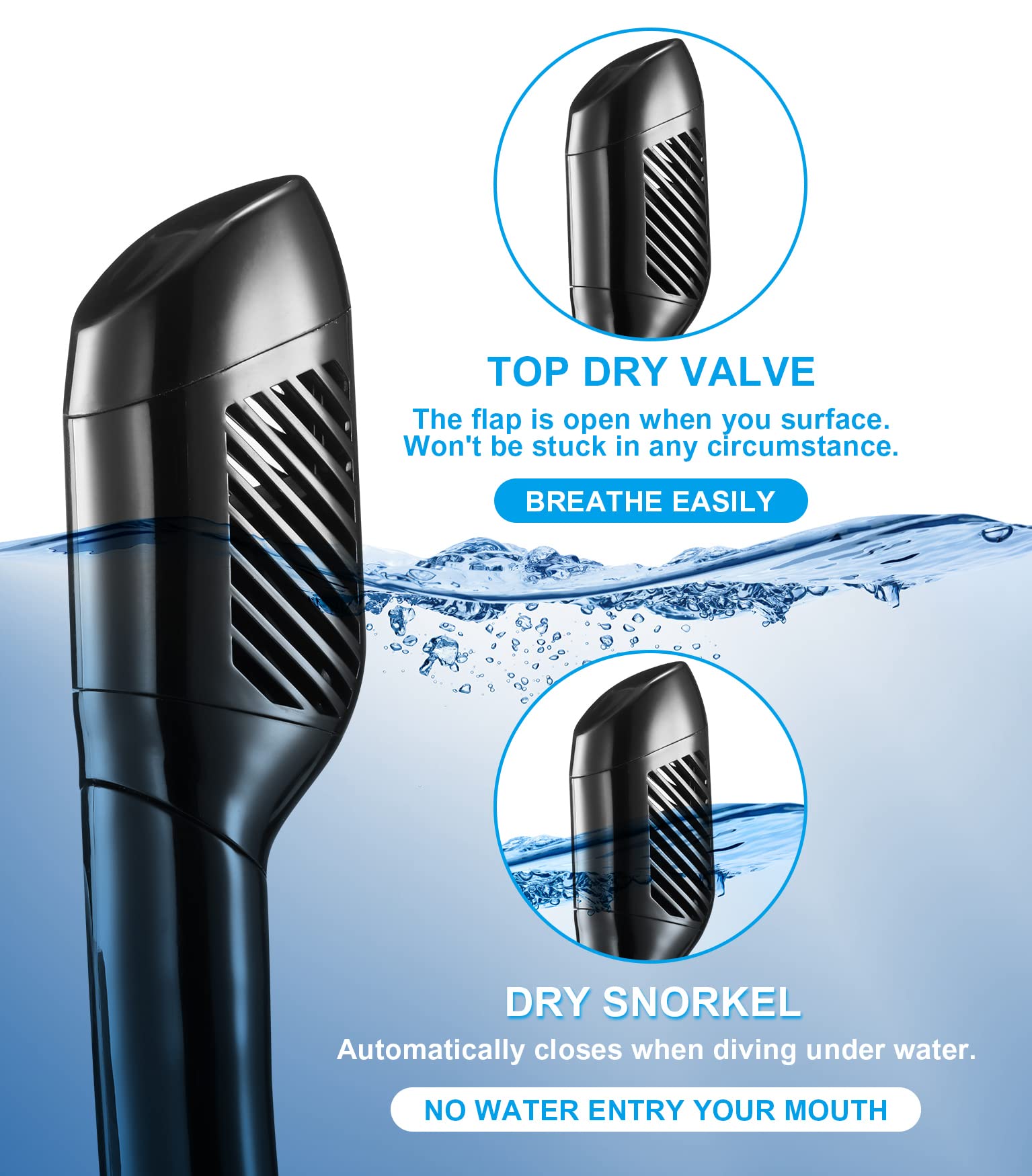 Aegend 2 Pack Snorkeling Gear for Adults, Dry Snorkel Set Panoramic View Enhanced Anti-Leak and Anti-Fog Technology, Adjustable