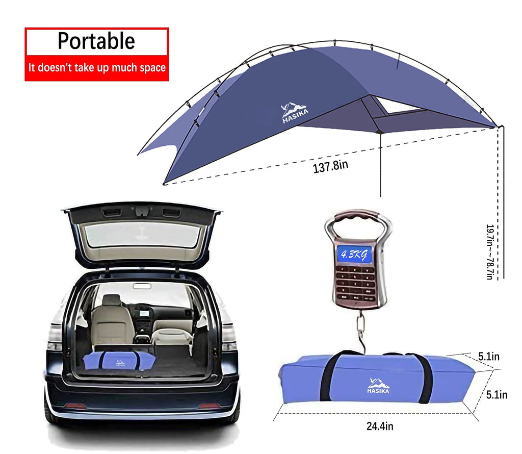 Versatility Camping Tent For Truck Bed,Suv Rving, Van,Trailer And Overlanding Portable Teardrop Awning Canopy Tear Resistant Tar