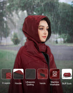 C-Light Outdoor Hooded Blanket, Wearable Stadium Blankets Waterproof Windproof, Emergency Warm Blanket For Rain&Cold Weather - P