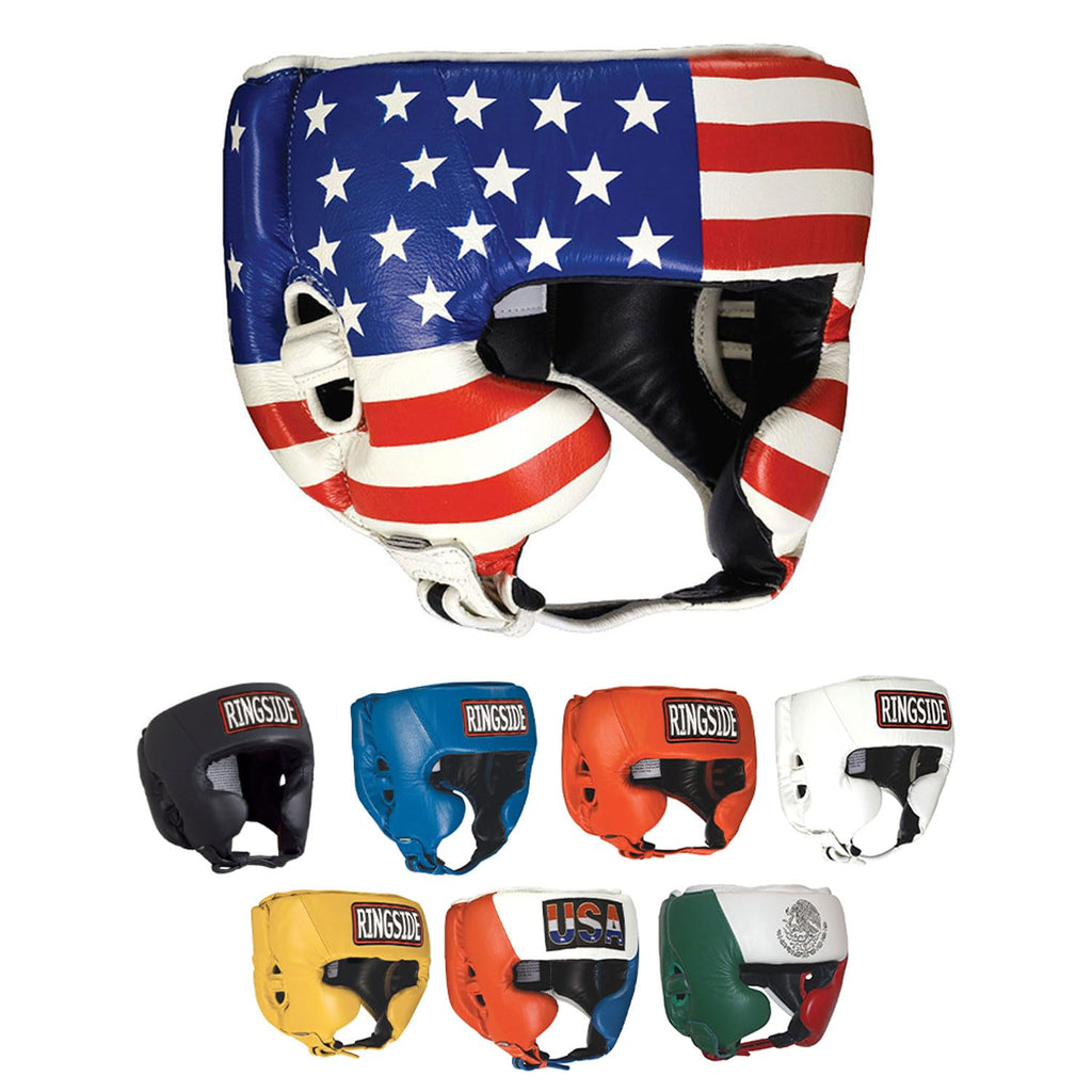 Ringside Competition-Like Boxing Headgear With Cheeks Usa Flag, Medium