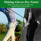 Zeenart Golf Glove Holder Gloves Case - Stainless Steel Hook With Storage Bag Golf Accessory For Men And Women Portable Golf Glo