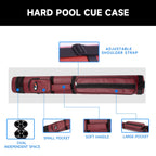 Gse 2X2 Deluxe Hard Billiard Pool Cue Stick Carrying Case, Billiard Cue Case, Billiards Accessories (Oval - Burgundy)