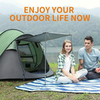 Hewolf 3-4 Person Pop Up Tents For Camping Easy Set Up Pop Up Tent Waterproof Portable Tent Automatic Setup With 2 Bigs Doors Fa