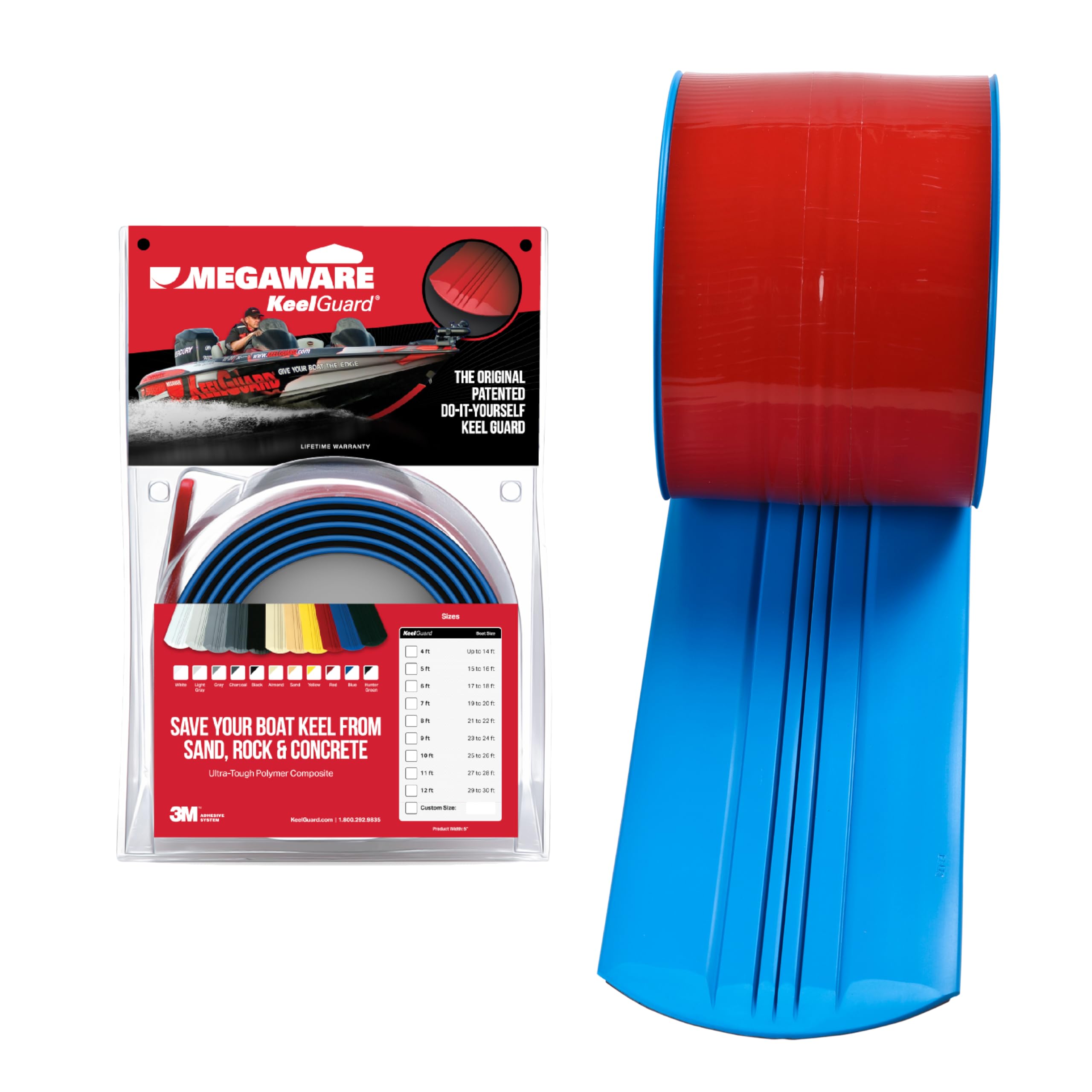 Megaware Keelguard Boat Keel And Hull Protector, 11-Feet (For Boats Up To 28Ft), Blue