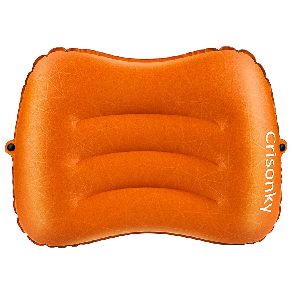Crisonky Camping Pillow - Inflatable Pillow - Travel Pillows For Backpacking & Airplane, Lumbar Support 2.0 Blow Up Pillows, Ult