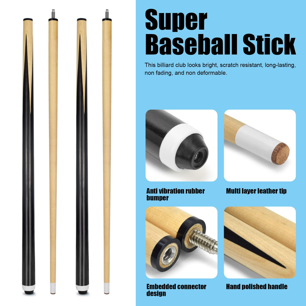 Vanlan Billiard House Cue Sticks Pool Cues 2-Piece 48 Inches Billiard Tips 13Mm House Bar Billiard Cue Sticks Hardwood Cues Set