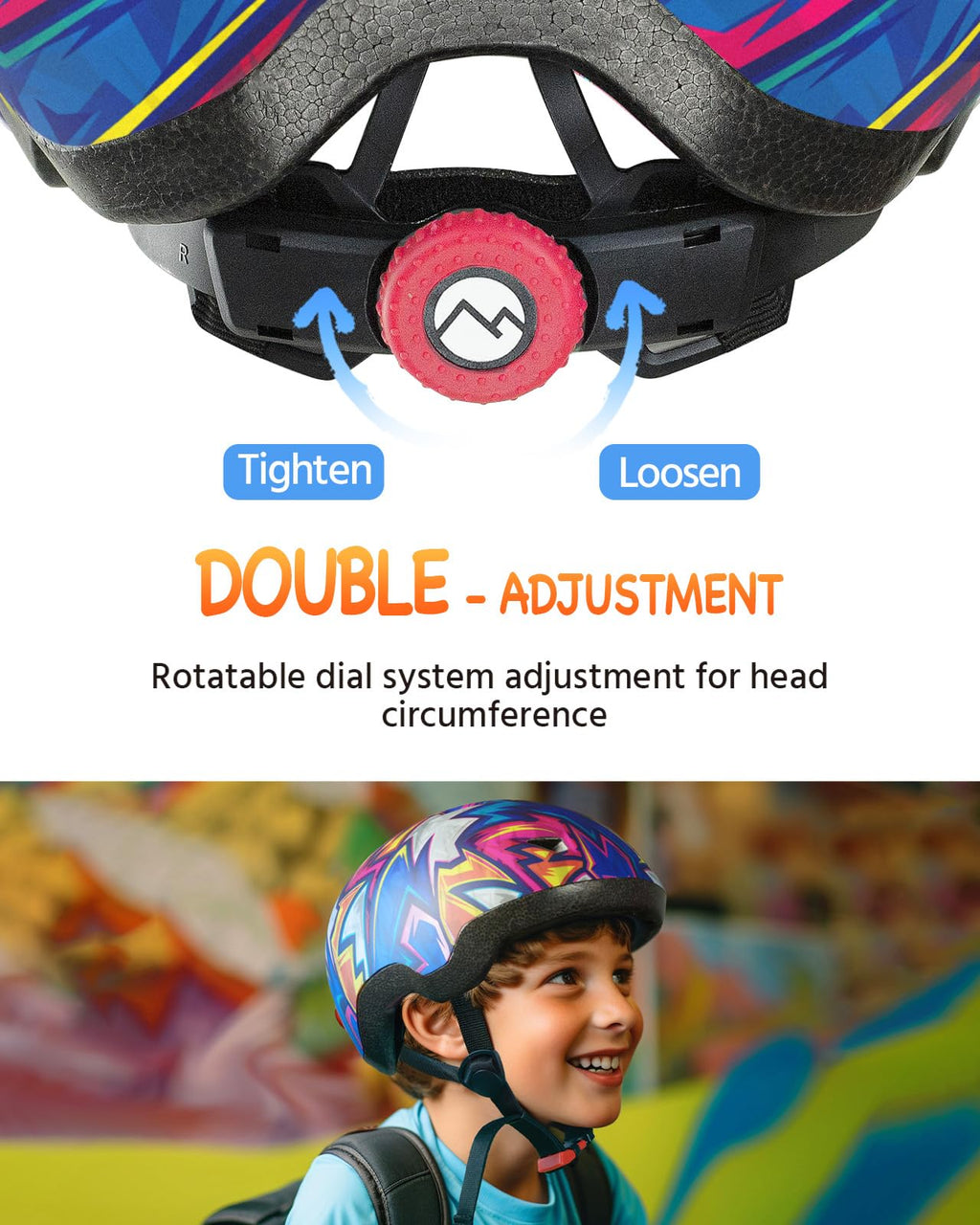 Toddler Bike Helmet,Adjustable Kids Helmets From Infant/Toddler/Baby To Children Girls And Boys, Age 1-3/2-4 Years Old (Cyberpun