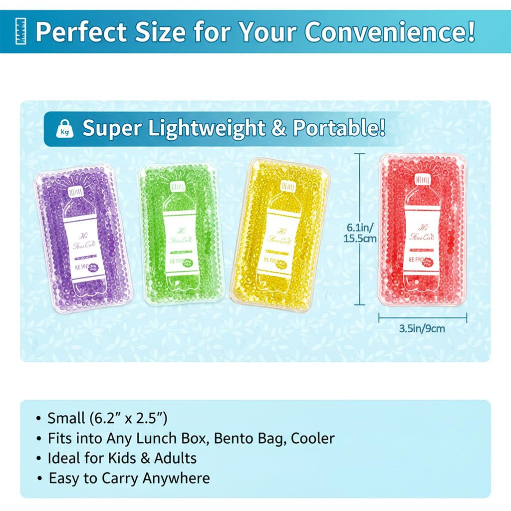 Reusable Ice Packs For Coolers - 5 Pack Freezable Gel Packs For Lunch Box, Camping, Picnic, Medical Cold Therapy - Leakproof & L