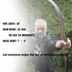 Sanlida Archery 60 Royal X8 One-Piece Bow Traditional Wooden Hunting Bow Handmade Hunting Bow And Arrows Kit For Adults & Tradit