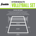 Franklin Sports Volleyball Set - Beach And Backyard Volleyball Net Set - Portable Volleyball Net And Ball Set With Poles And Gro