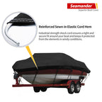 Seamander Waterproof Boat Cover, Solution-Dyed Yarn Marine Grade Cover Fits 14' To 16' Ft Bass, V-Hull, Tri-Hull, Fish & Ski, Ru