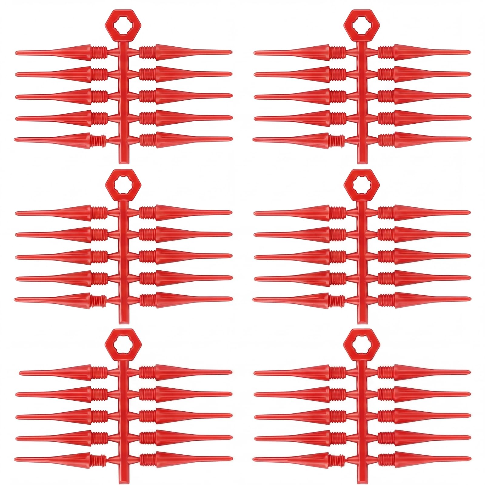 Foilswirl 60 Pcs 2ba Electronic Dart Tips Plastic Dart Tips - Universal Plastic Soft Tip Points(Red)