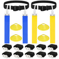 Dkovn Flag Football Belt, 1/2/4/10/14Pcs Adjustable Flag Football Belt With Belt And Flags, For Kids, Youths, Adults(10Pcs, Blue