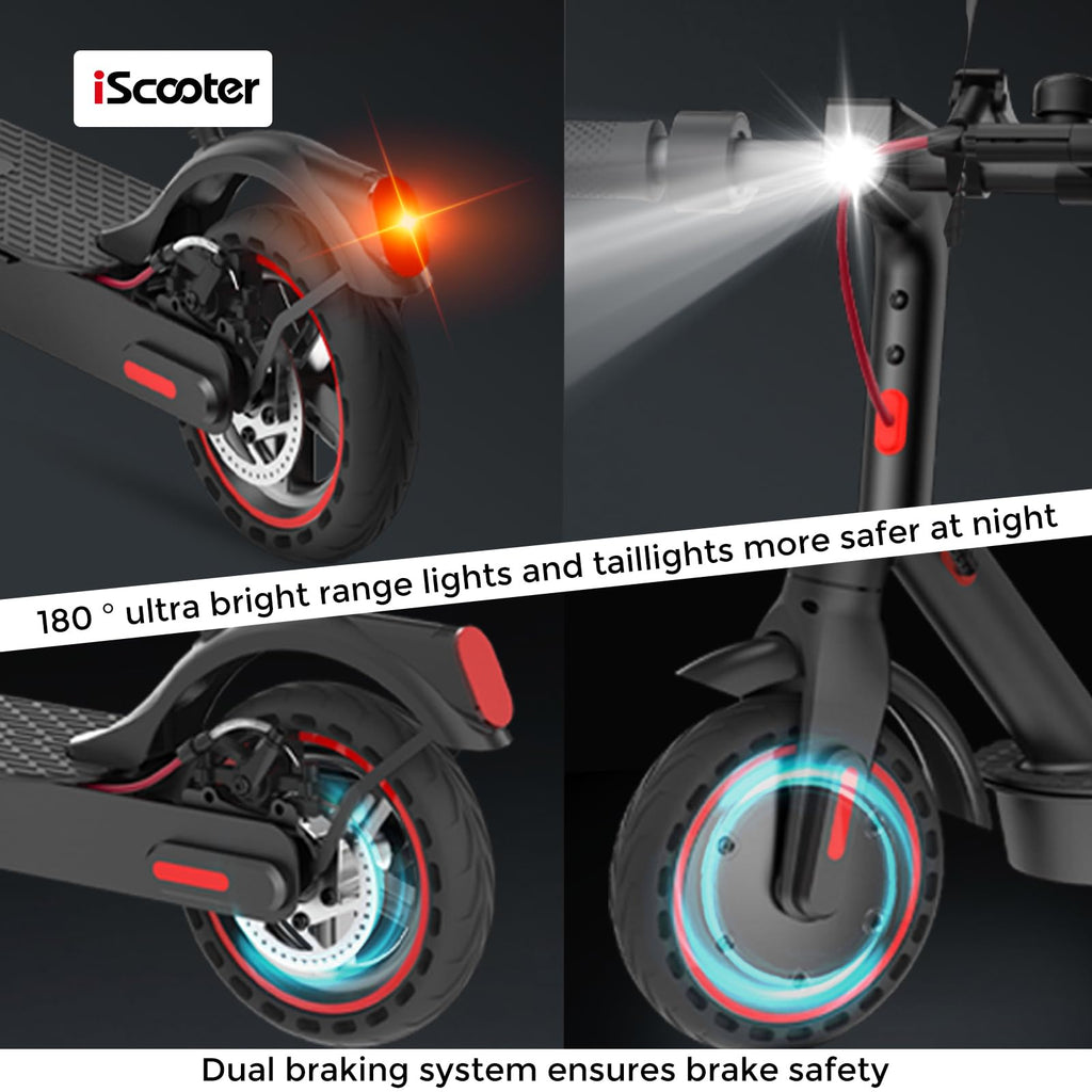 iScooter Electric Scooter for Adults, 17 Miles Range, 19 Mph Top Speed, Foldable Scooter Electric with 8.5 Solid Tire, Smart A