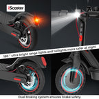 iScooter Electric Scooter for Adults, 17 Miles Range, 19 Mph Top Speed, Foldable Scooter Electric with 8.5 Solid Tire, Smart A