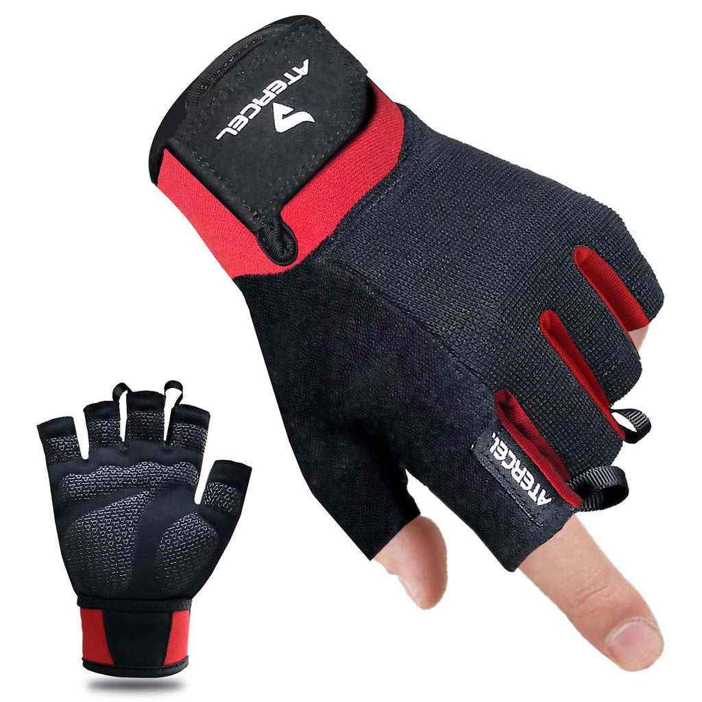 Atercel Workout Gloves For Men And Women, Exercise Gloves For Weight Lifting, Cycling, Gym, Training, Breathable And Snug Fit (R