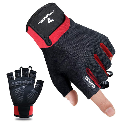 Atercel Workout Gloves For Men And Women, Exercise Gloves For Weight Lifting, Cycling, Gym, Training, Breathable And Snug Fit (R