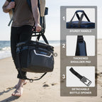 Everfun Large Soft Cooler Bag Travel Beach Insulated Cooler For Men 48 Can Dual Compartments Collapsible Waterproof Leak-Proof F