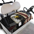 Knextrepoy American Flag Eagle Golf Cart Seat Covers with 4 Front Pockets Universal Golf Cart Seat Covers 2 Passenger Heavy Duty