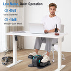 Under Desk Elliptical Machine 12 Adjustable Speeds Quiet Work Ellipse Leg Exerciser Lcd Display Strap Pedals And Remote Control