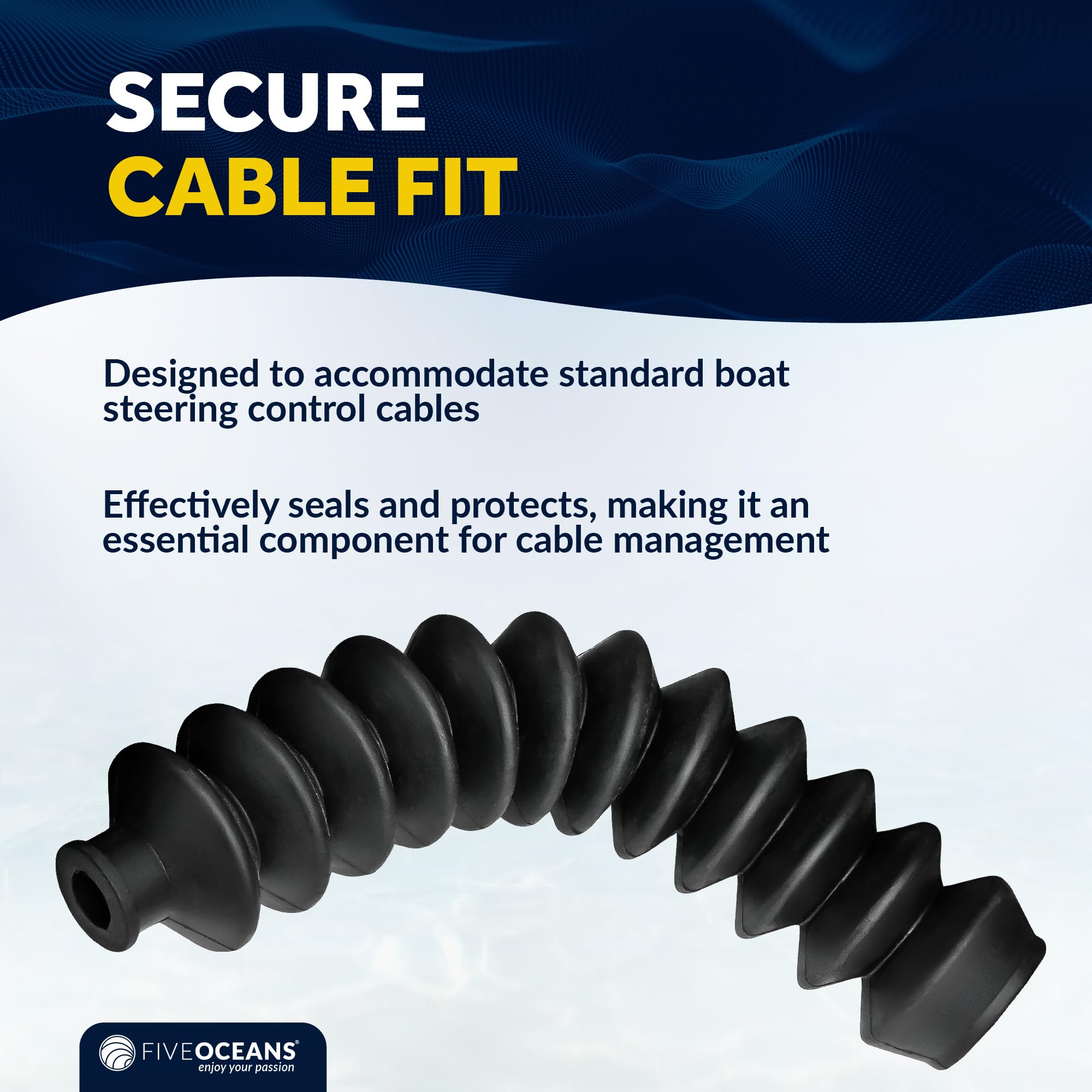 Five Oceans 8-Inch Line Steering Cable Boot - Fo2045