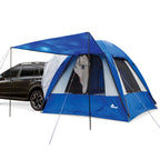 Napier Sportz Hatchback And Small Cuv Tent 8'X8' Waterproof Camping Tent With Awning 4 Person Blue/Grey Car Tent