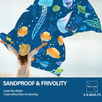 Famstar Beach Blanket Oversized Extra Large78 X110,Waterproof Sandproof Beach Blanket 2-8 Adults Lightweight Durable For Travel