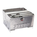 Sterno Folding Stove, Compact Emergency Food Prep, Silver, 6-1/4''L X 6-3/8''W X 4-5/8''H, Fuel Not Included, 1 Pack