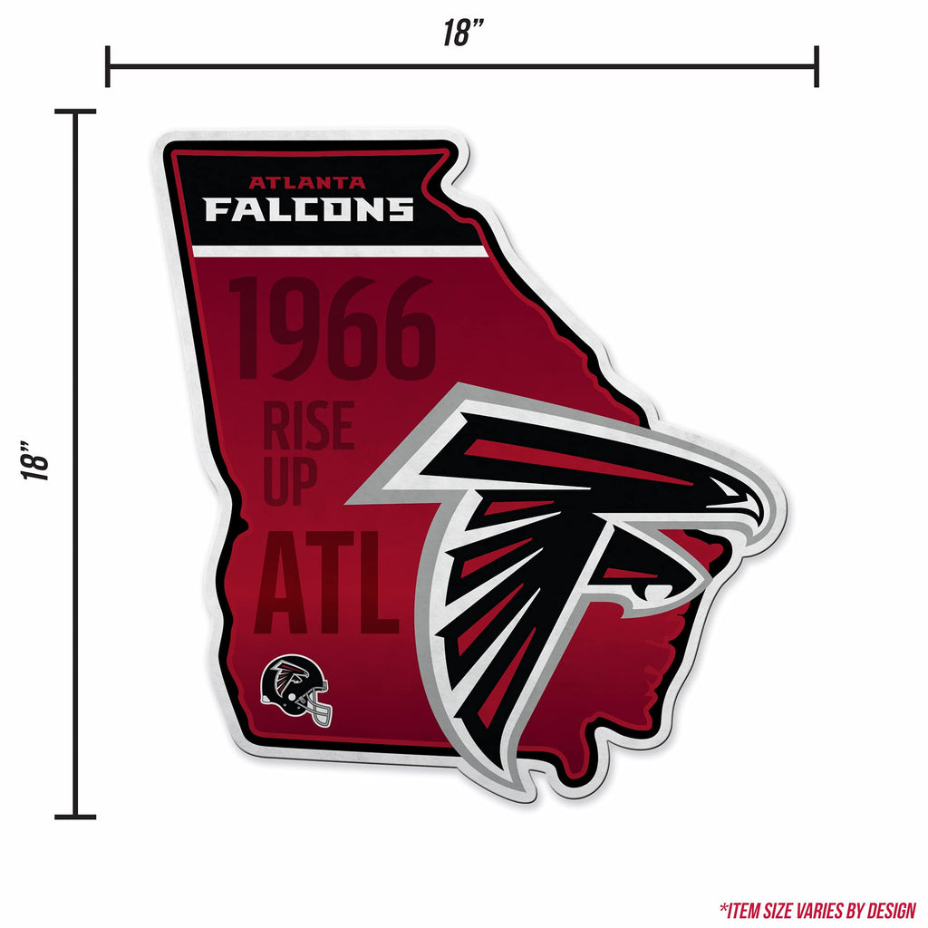 Rico Industries Nfl Atlanta Falcons State Shape Shape Cut Pennant - Home And Living Room D  Cor - Soft Felt Ez To Hang 18X0.10X1