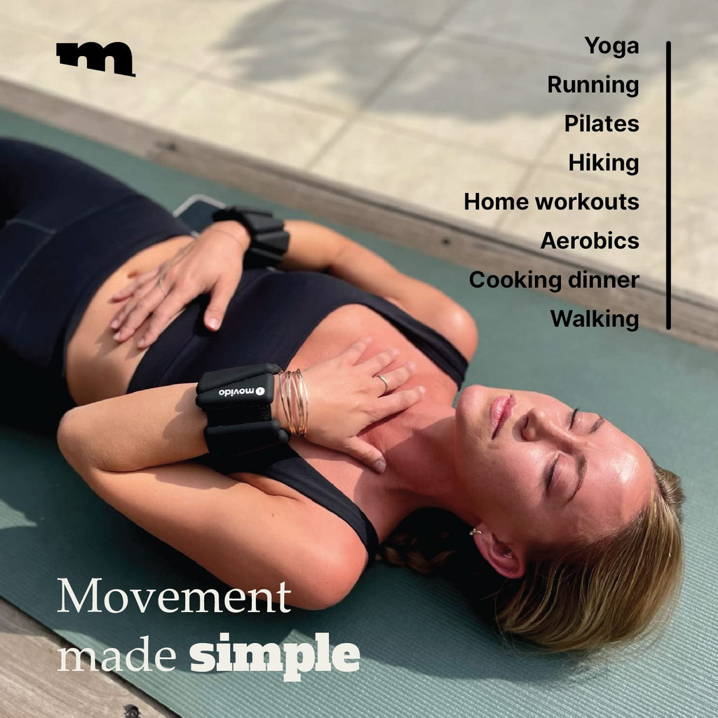 Movido Wearable Wrist & Ankle Weights - 1 Lb Each (2 Per Set) | Compact Workout Weights For Women & Men | Perfect For Yoga, Walk
