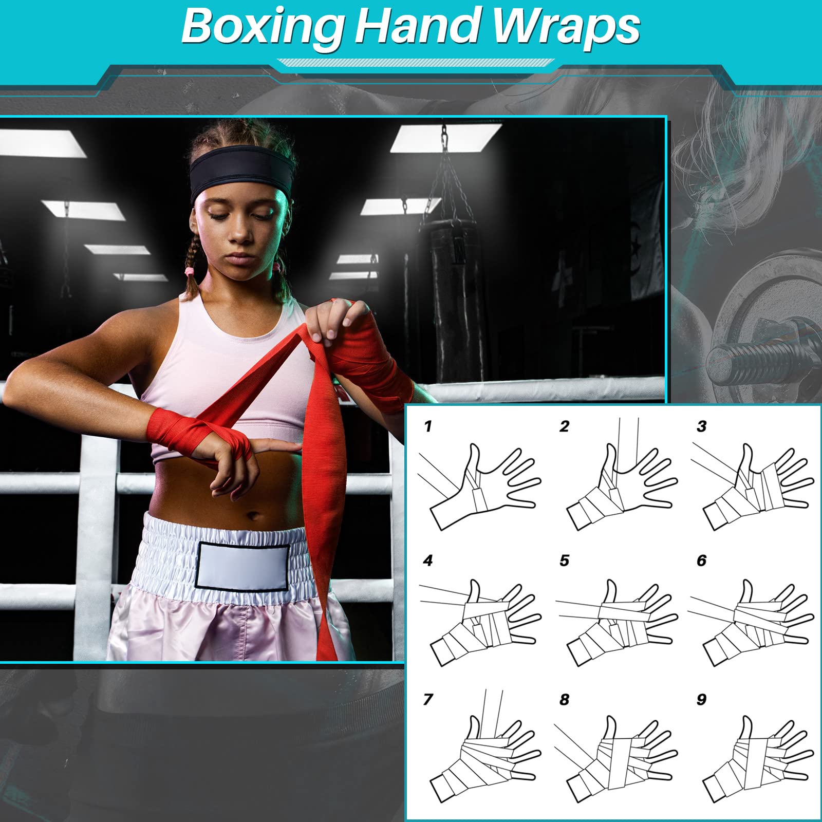 Junkin 12 Pairs 2.5 Meter Boxing Hand Wraps Sports Hand Wraps For Mma Boxing Stretch Mexican Style Hand Wraps For Men Women Mart