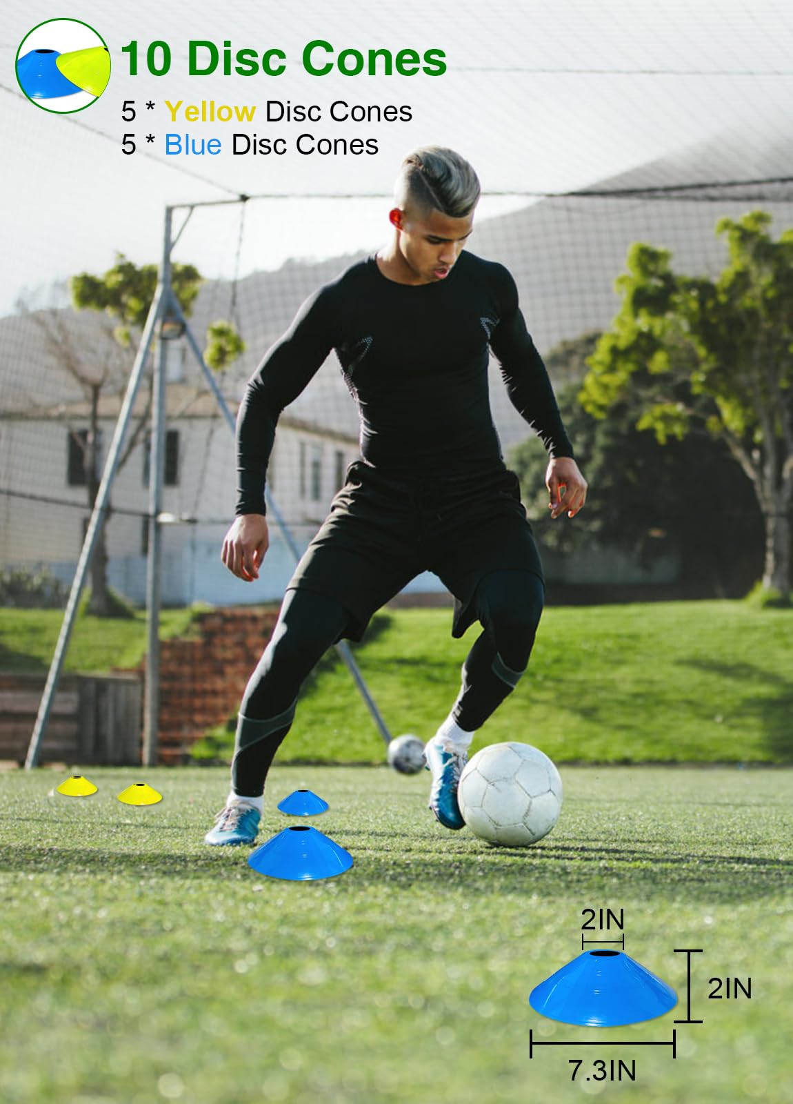 Panykoo Speed Agility Training Equipment Set - 20Ft Agility Ladder, 10 Disc Cones, Resistance Parachute, 5 Resistance Bands & Ca