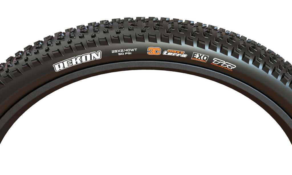 Maxxis Rekon Bicycle Tyre With Folding Bead 27.5X2.40 Wide Trail/Dual Compound/Exo/Tubeless Ready, Black