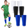 Boyiee 3 Pairs Kids Shin Guard Sleeves Youth Soccer Shin Guard Socks Breathable Calf Covers Holders Soccer Socks with Pockets(Wh