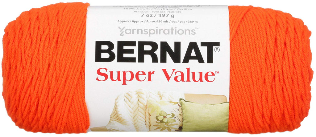 Bernat Super Value Yarn, 7 Oz, Gauge 4 Medium Worsted, Carrot
