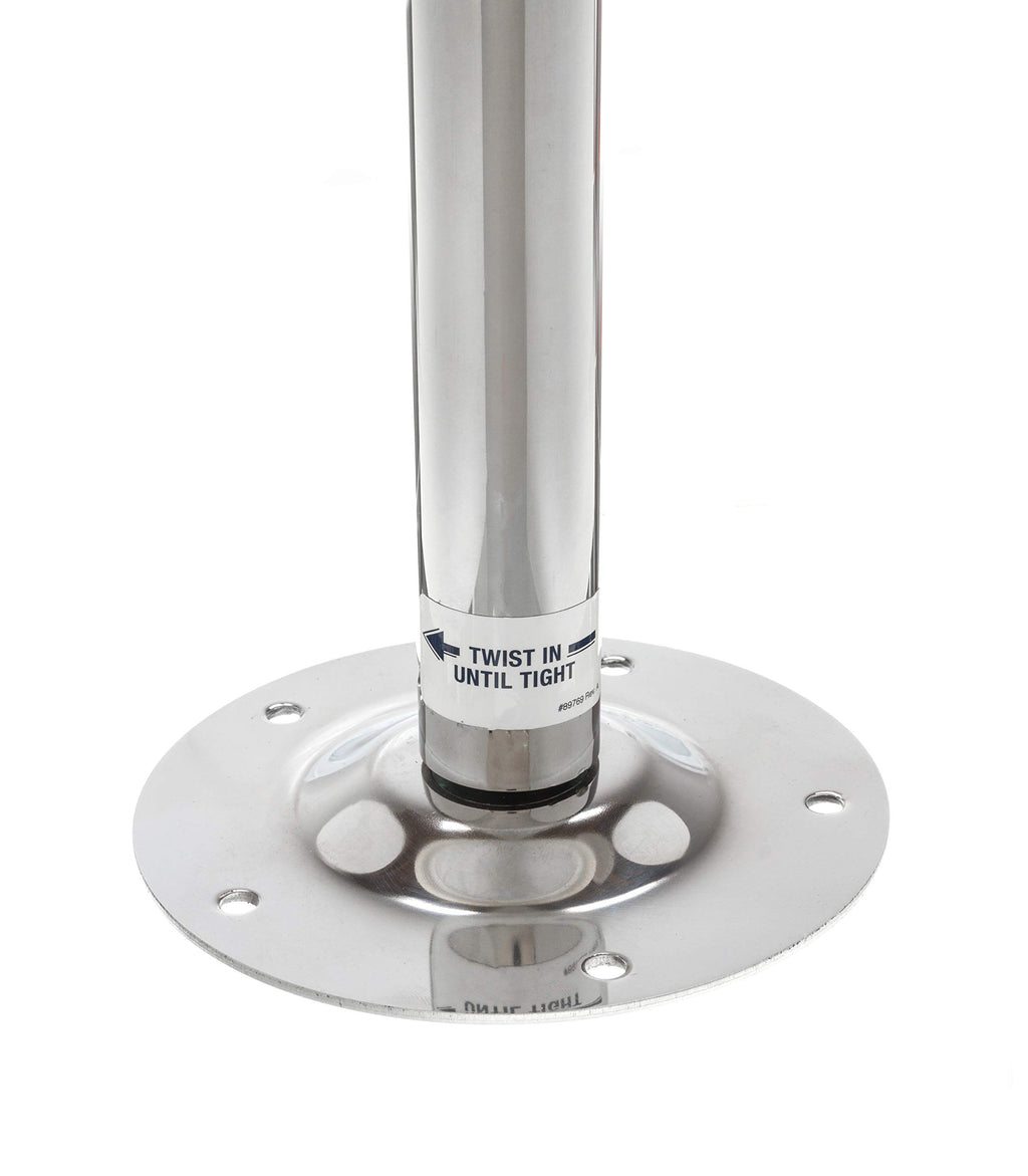 Attwood 903-008-T-S Swivl-Eze Polished Stainless Steel Fixed Height Ski Pylon, 29-Inch
