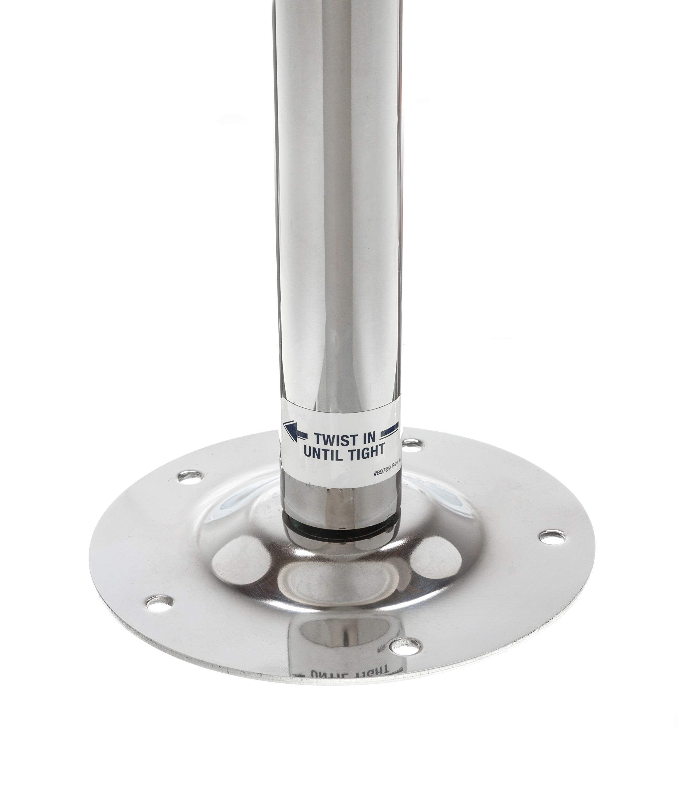 Attwood 903-008-T-S Swivl-Eze Polished Stainless Steel Fixed Height Ski Pylon, 29-Inch
