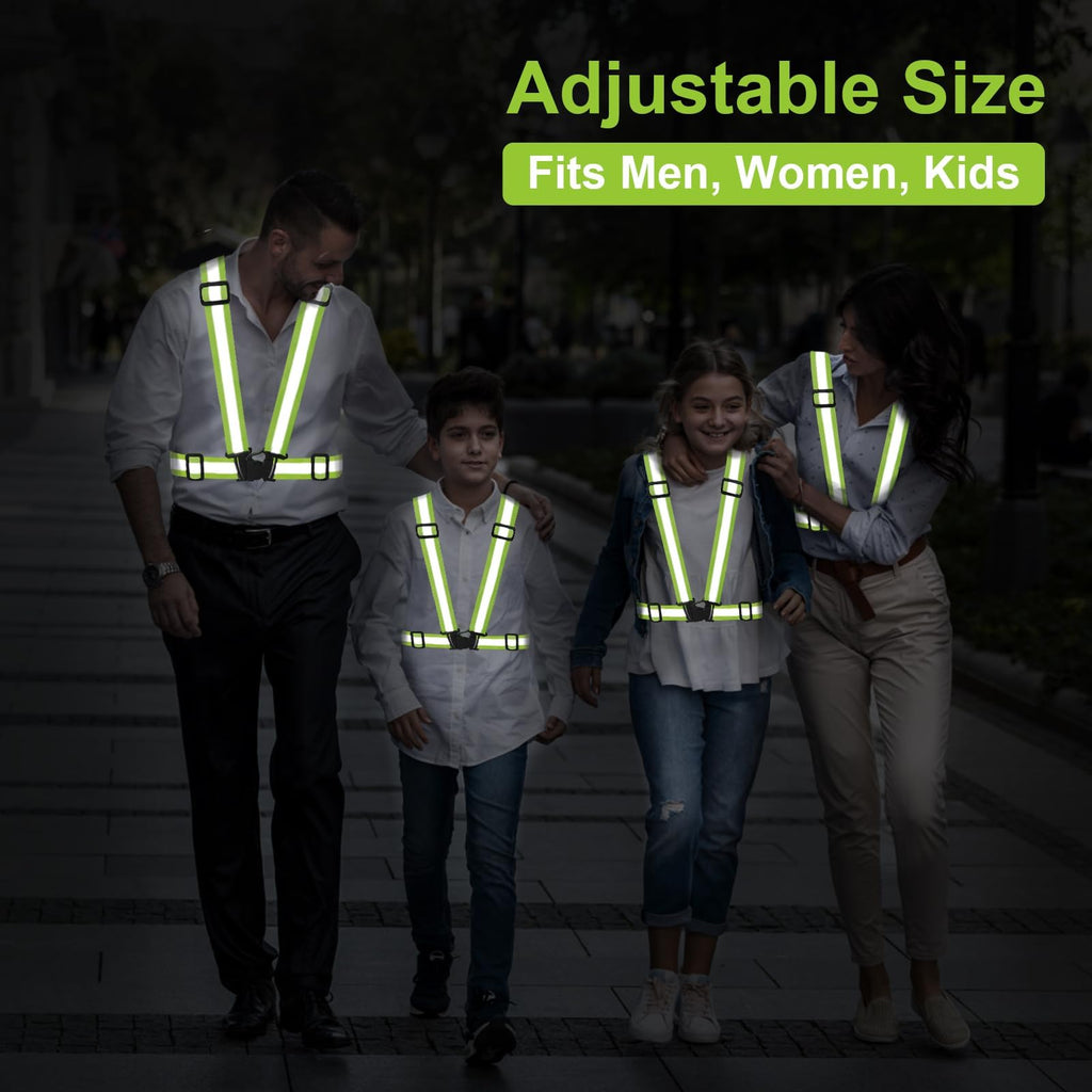 Sawnzc Reflective Vest 2Pack, High Visible Reflective Running Vest Gear For Biking Motorcycle Dog Walking, Adjustable Safety Ves