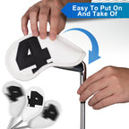 Craftsman Golf Magnetic Iron Head Covers Headcovers White With Black Large No. For Pxg Callaway X Hot Cobra Taylormade