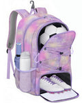 MATEIN Girls Soccer Bag, Sports Equipment Backpack with Ball & Shoe Compartment, Water Bottle Pockets and Fence Hook, Lightweigh
