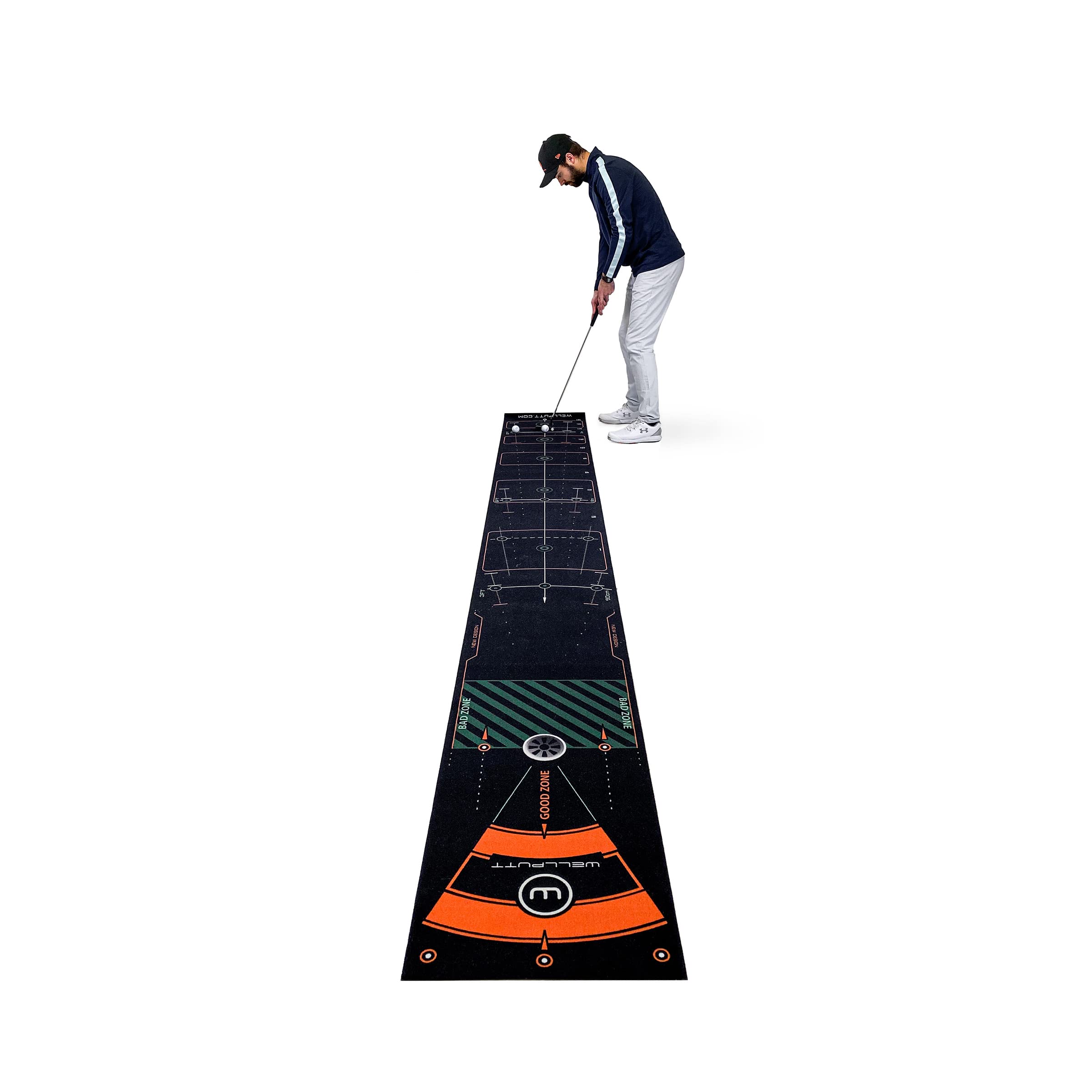 Wellputt - Golf Putting Training Mat - 13Ft Black