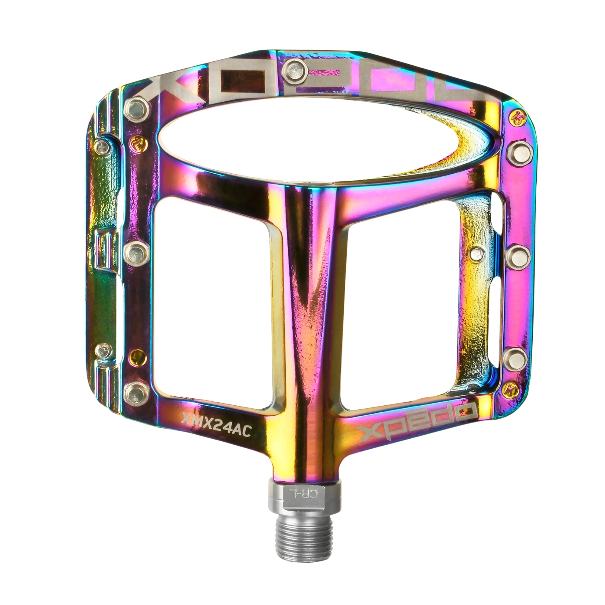 Xpedo Spry Flat Bicycling Pedals | Aluminum Body, 11mm Low-Profile, 106x100mm Platform, 28 Replaceable Pins | MTB Trail/Enduro |