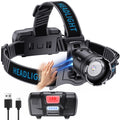 YNYS Led Headlamp Rechargeable 3000 Lumens Super Bright,4 Colors(BU/WH/YE) & UV Head Lamp with Motion Sensor &Zoomable,90Adjusta