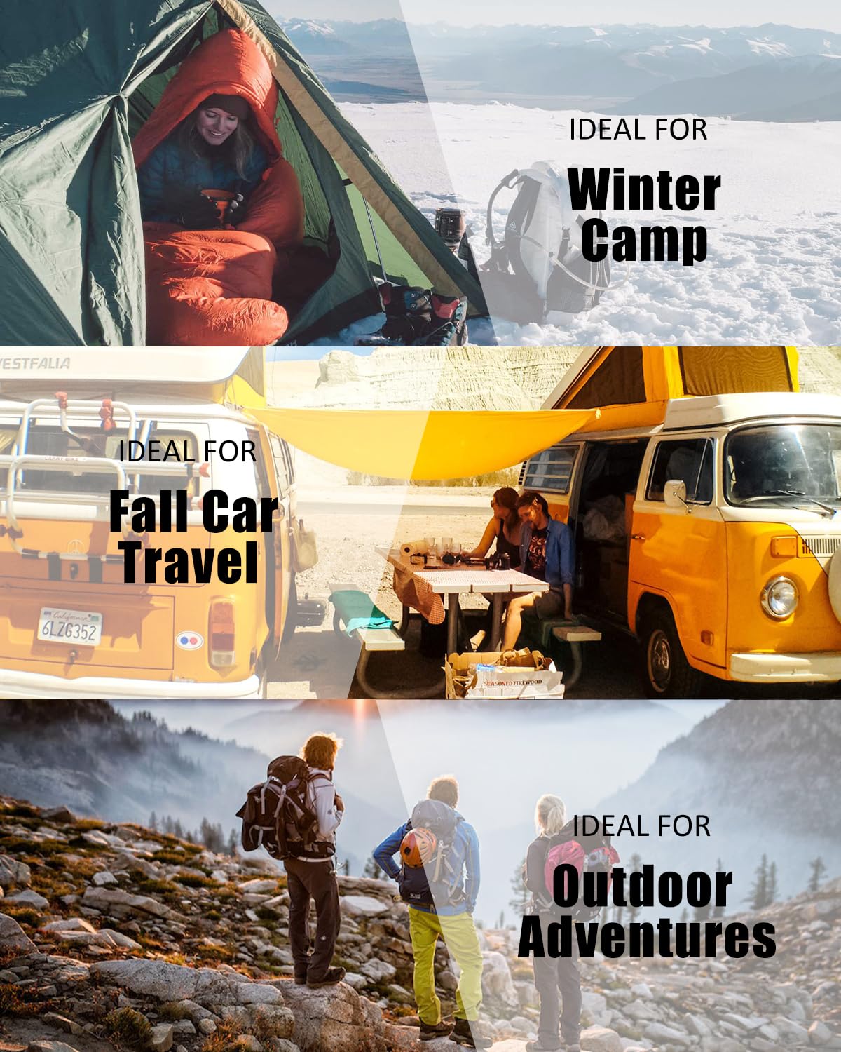 Sleeping Bags For Adults Cold Weather - 20 Degree Big&Tall Size Backpacking Lightweight Waterproof For Girls Boys Mens Teen Wome