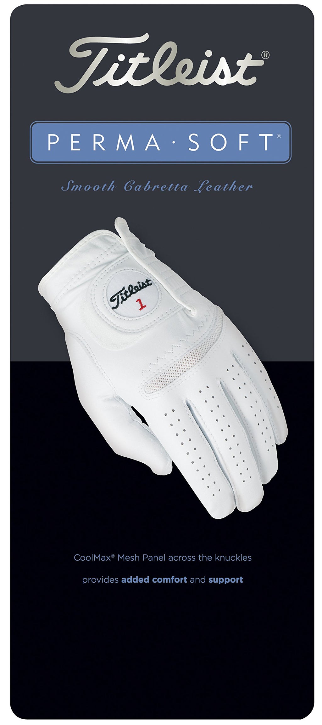 Titleist Perma Soft Golf Glove Mens Reg Lh Pearl, White(Medium - Large, Worn On Left Hand)