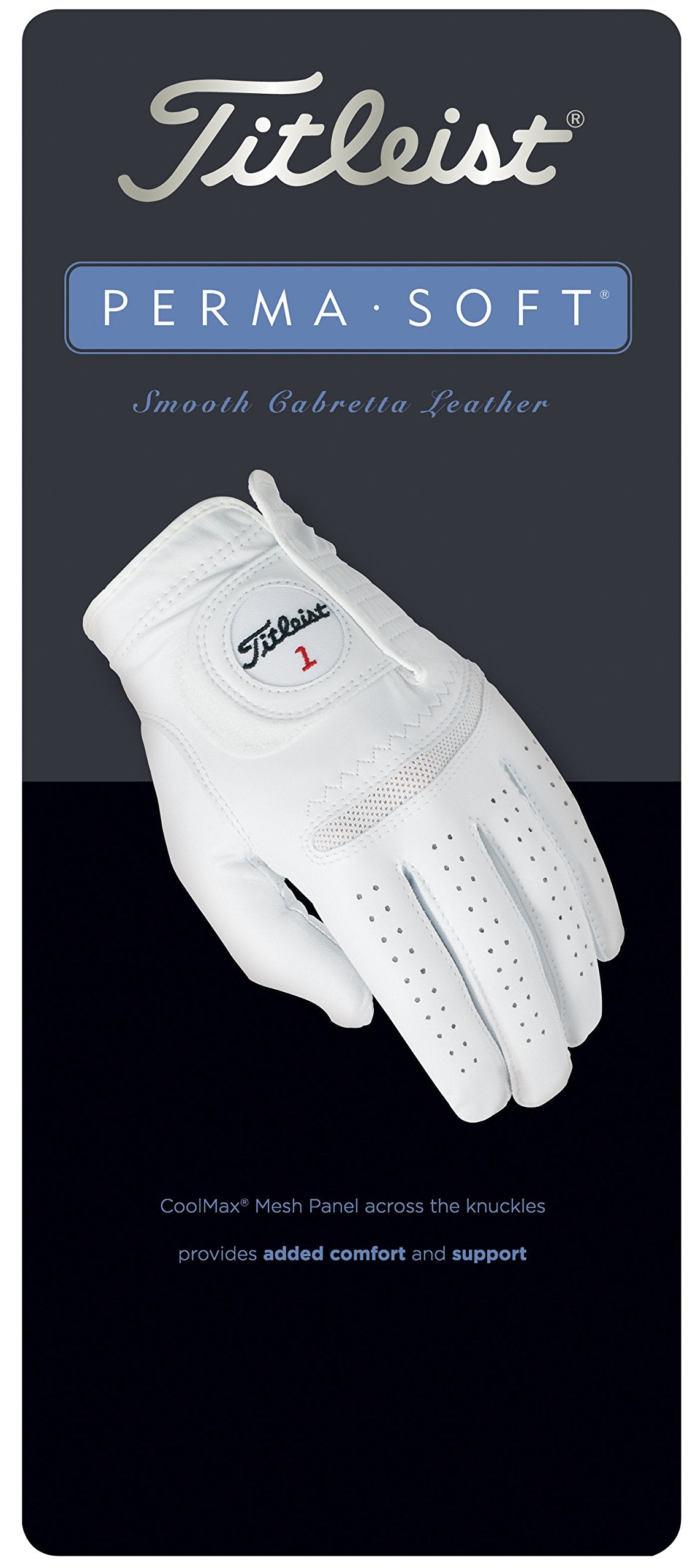 Titleist Perma Soft Golf Glove Mens Reg Lh Pearl, White(Medium - Large, Worn On Left Hand)